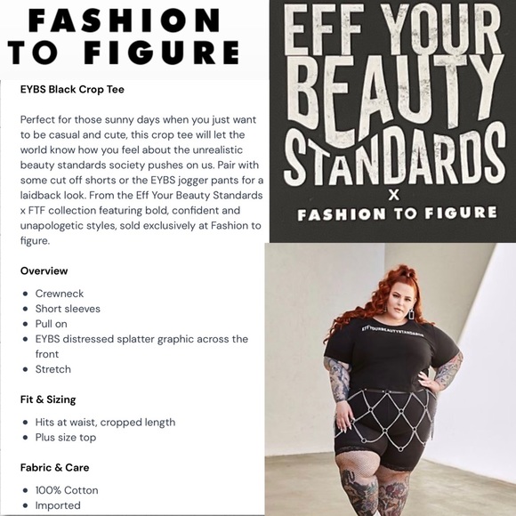 Fashion To Figure Black “EYBS” Graphic Crop Tee 2X - Picture 16 of 16